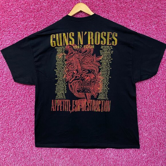 Guns n' Roses Appetite For Destruction 1987 Tour T-Shirt 2XL - Picture 4 of 5
